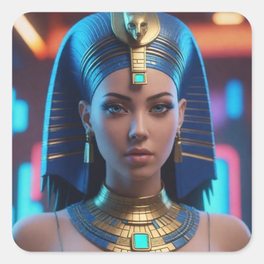 美しく、未来的なエジプトの女王。 スクエアシール (正面)