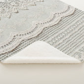 美しく、繊細で、白いレースの織物を詰め込む。  シェルパブランケット (3/4)