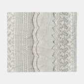 美しく、繊細で、白いレースの織物を詰め込む。 フリースブランケット (正面(横))