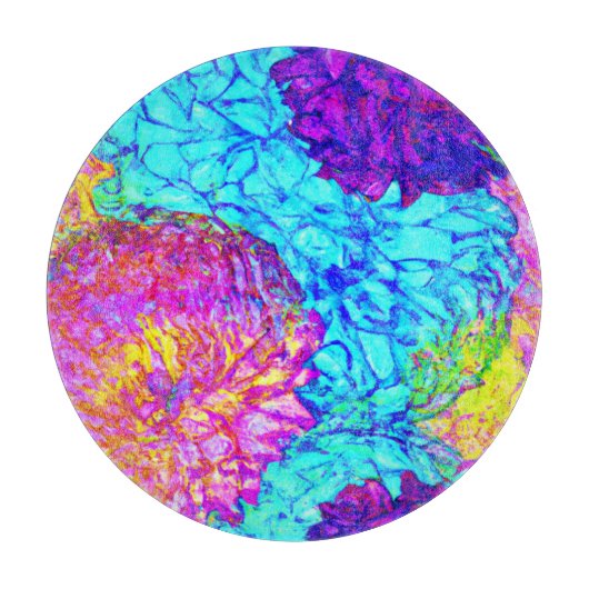 美しはっきりしたい花柄アート カッティングボード (正面)