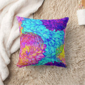 美しはっきりしたい花柄アート クッション (ブランケット)