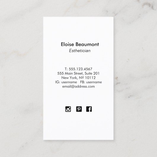 美しはっきりしたい蝶 名刺 (裏面)