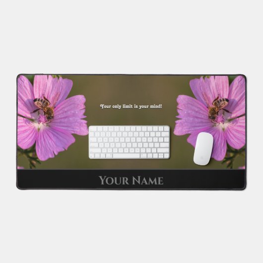 美しやる気を起こさせるい花の引用文 デスクマット (キーボード&マウス)