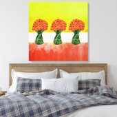 美しイタリアンいラヌンキュラスフローラ水彩 キャンバスプリント (インサイチュ (寝室))