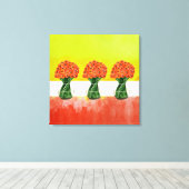 美しイタリアンいラヌンキュラスフローラ水彩 キャンバスプリント (インサイチュ (ウッドフロア))