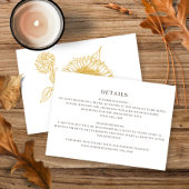 美しエレガントいひまわり秋結婚の エンクロージャーカード