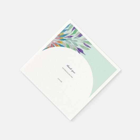 美しエレガントいカラフルボホウォーターの色のアート スタンダードカクテルナプキン (角)