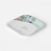 美しエレガントいカラフルボホウォーターの色のアート ペーパープレート (傾斜あり)