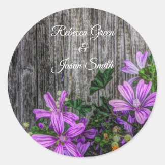 美しエレガントいカラフル野生の花 ラウンドシール