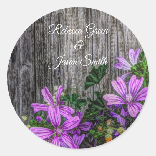 美しエレガントいカラフル野生の花 ラウンドシール (正面)