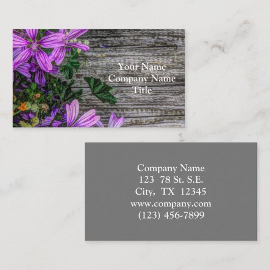 美しエレガントいカラフル野生の花 名刺 (正面/裏面)