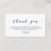 美しエレガントいネイビー·ブル結婚ー エンクロージャーカード (正面)