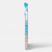 美しエレガントいフラミンゴビーチウォーターカラーアート iPhoneケース (左側面)