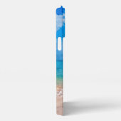 美しエレガントいフラミンゴビーチウォーターカラーアート iPhoneケース (右側面)