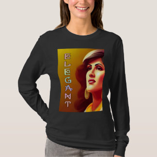 美しエレガントいポーズの女性 Tシャツ