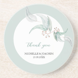 美しエレガントいユーカリの水彩画 コースター