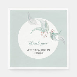 美しエレガントいユーカリの水彩画 スタンダードランチョンナプキン