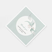 美しエレガントいユーカリの水彩画 スタンダードランチョンナプキン (角)