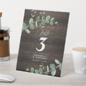 美しエレガントいユーカリの結婚葉のテーブル 台座サイン (インサイチュ)