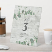 美しエレガントいユーカリの結婚葉のテーブル 台座サイン (インサイチュ)