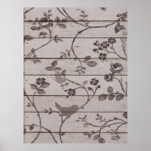 美しエレガントいヴィンテージフローラ ポスター (正面)