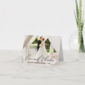 美しエレガントい書道の愛感謝していの声 サンキューカード (正面)