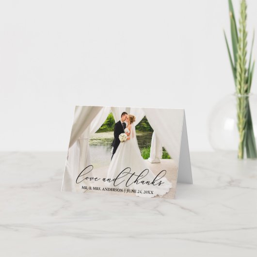 美しエレガントい書道の愛感謝していの声 サンキューカード (正面)