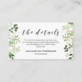 美しエレガントい緑、黒、結婚の詳細 エンクロージャーカード (正面)