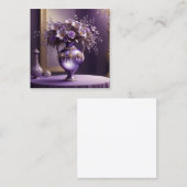美しエレガントい薄紫の丸い花瓶 スクエア名刺 (正面/裏面)