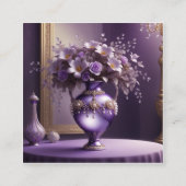 美しエレガントい薄紫の丸い花瓶 スクエア名刺 (正面)