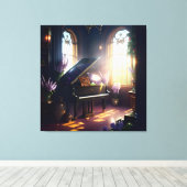 美しエレガントい豪華ピアノルーム3 キャンバスプリント (インサイチュ (ウッドフロア))