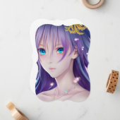 美しエレガントい魔法のアニメガールグラフィック ノートカード (正面/裏面インサイチュ)