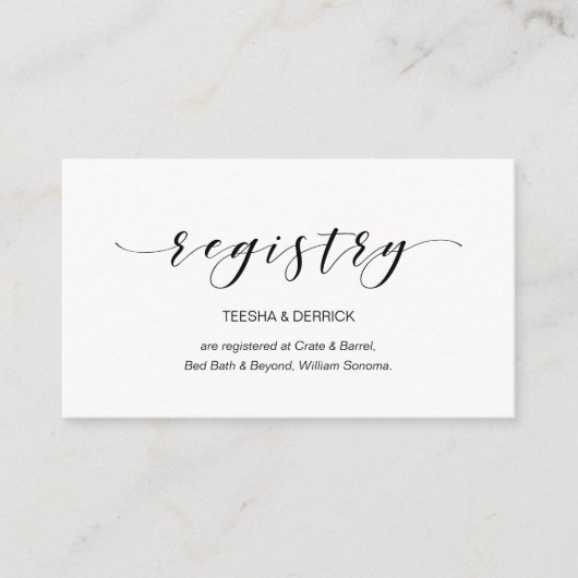 美しエレガントい黒いスクリ結婚プト エンクロージャーカード (正面)