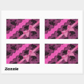 美しエレガントい黒ガーリーレースバラ点 長方形シール (シート)