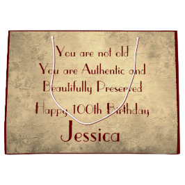 美しエレガントい100パーソナライズされた誕生日 ラージペーパーバッグ