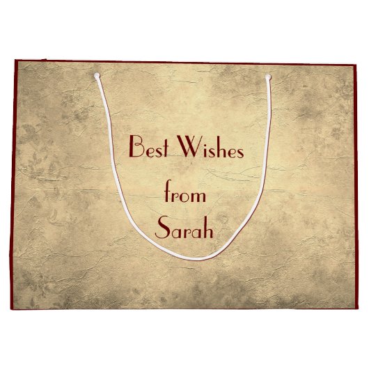 美しエレガントい40パーソナライズされた歳の誕生日 ラージペーパーバッグ (裏面)