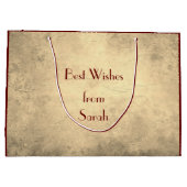 美しエレガントい50パーソナライズされた誕生日 ラージペーパーバッグ (裏面)