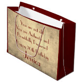 美しエレガントい70パーソナライズされた誕生日 ラージペーパーバッグ (正面アングル)