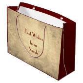 美しエレガントい90パーソナライズされた誕生日 ラージペーパーバッグ (裏面アングル)