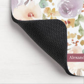 美しカスタムい花水彩パターンピンク マウスパッド (コーナー)