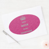 美しカッコいいいガーリー水のシャンパン 楕円形シール (封筒)