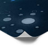 美しカッコいいい白熱［赤熱］光を放つ青い遊婦人の音楽 ポスター (角)