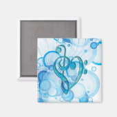 美しカッコいいい音楽がハートとして一緒に マグネット (正面/裏面)