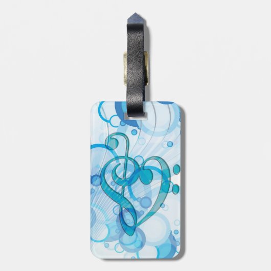 美しカッコいいい音楽がハートとして一緒に ラゲッジタグ (裏面縦)