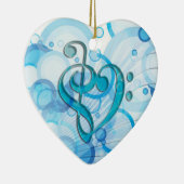 美しカッコいいい音楽をハート セラミックオーナメント (右)