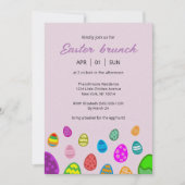 美しカラフルいイースターの卵 招待状 (正面)