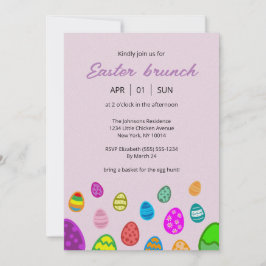 美しカラフルいイースターの卵 招待状