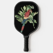 美しカラフルいオウムの芸術のトロピカル葉な ピックルボールラケット (裏面)