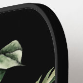 美しカラフルいオウムの芸術のトロピカル葉な ピックルボールラケット (左詳細)