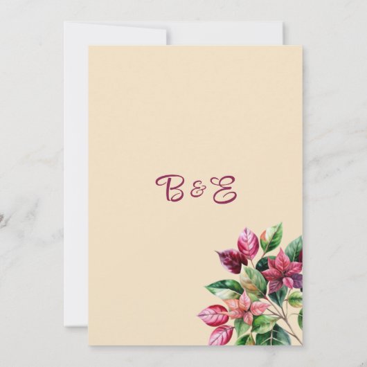 美しカラフルいシックな花束ありがとう 招待状 (裏面)